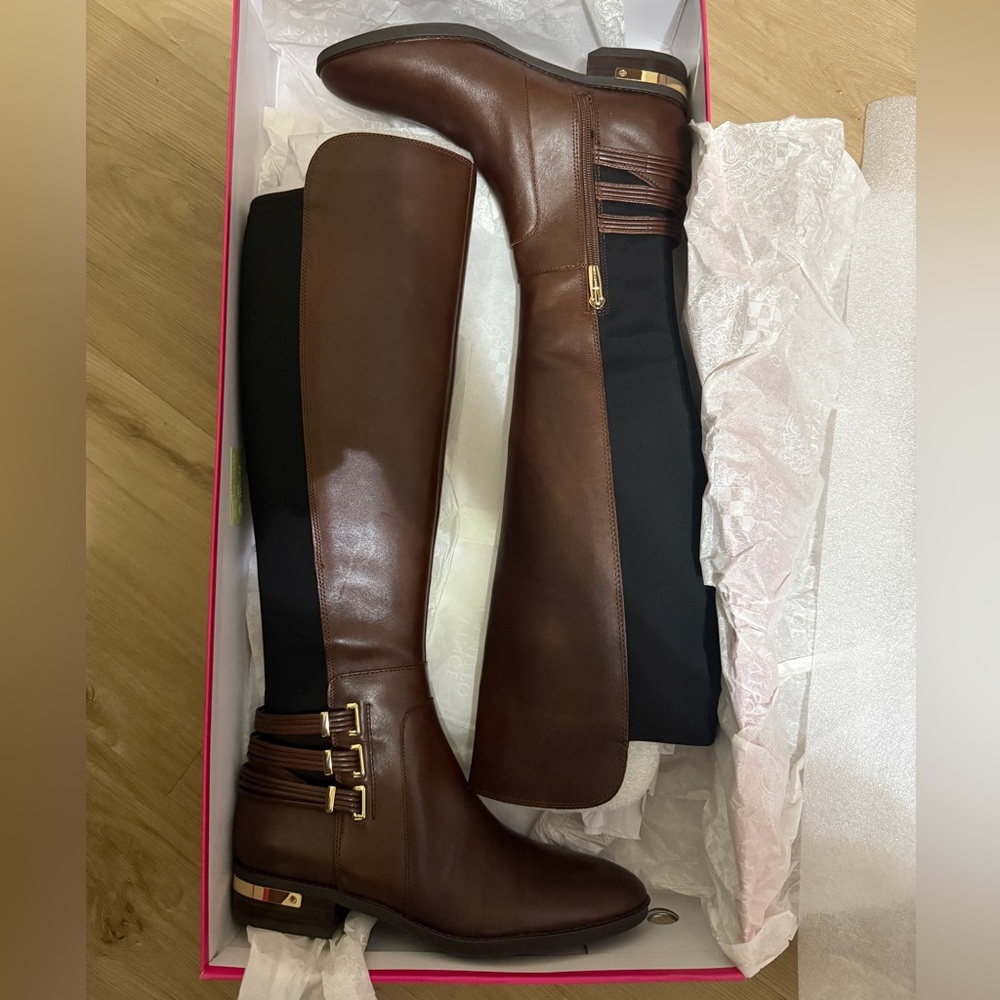 Vince Camuto Brown and Black Combat Boots